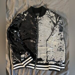 Sequin bomber jacket xs